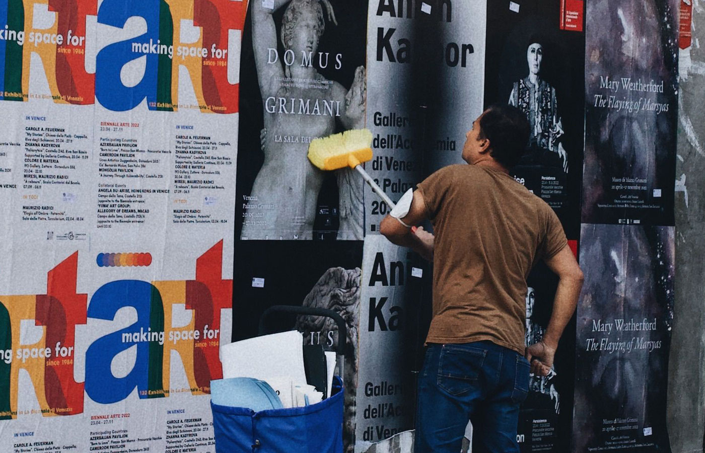 Dedicated wheatpaste poster installation street teams in Austin
