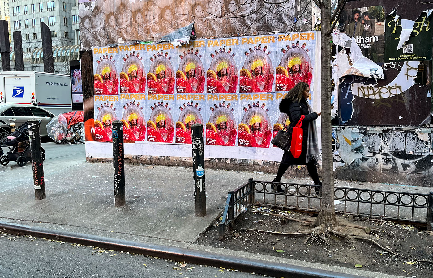 Wheatpasting Austin - wild posting campaign for Kerwin Frost and PAPER magazine