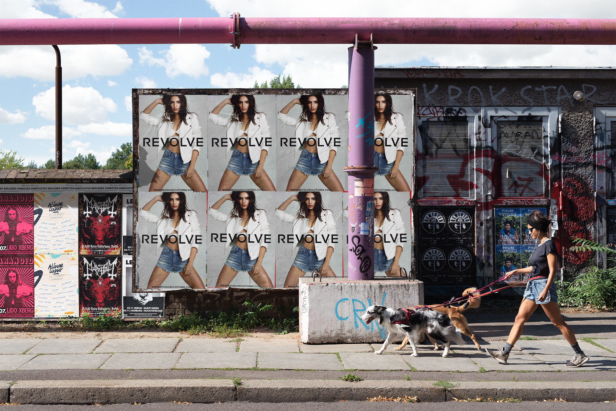 Wheatpasting Austin - wild posting campaign installation for Revolve