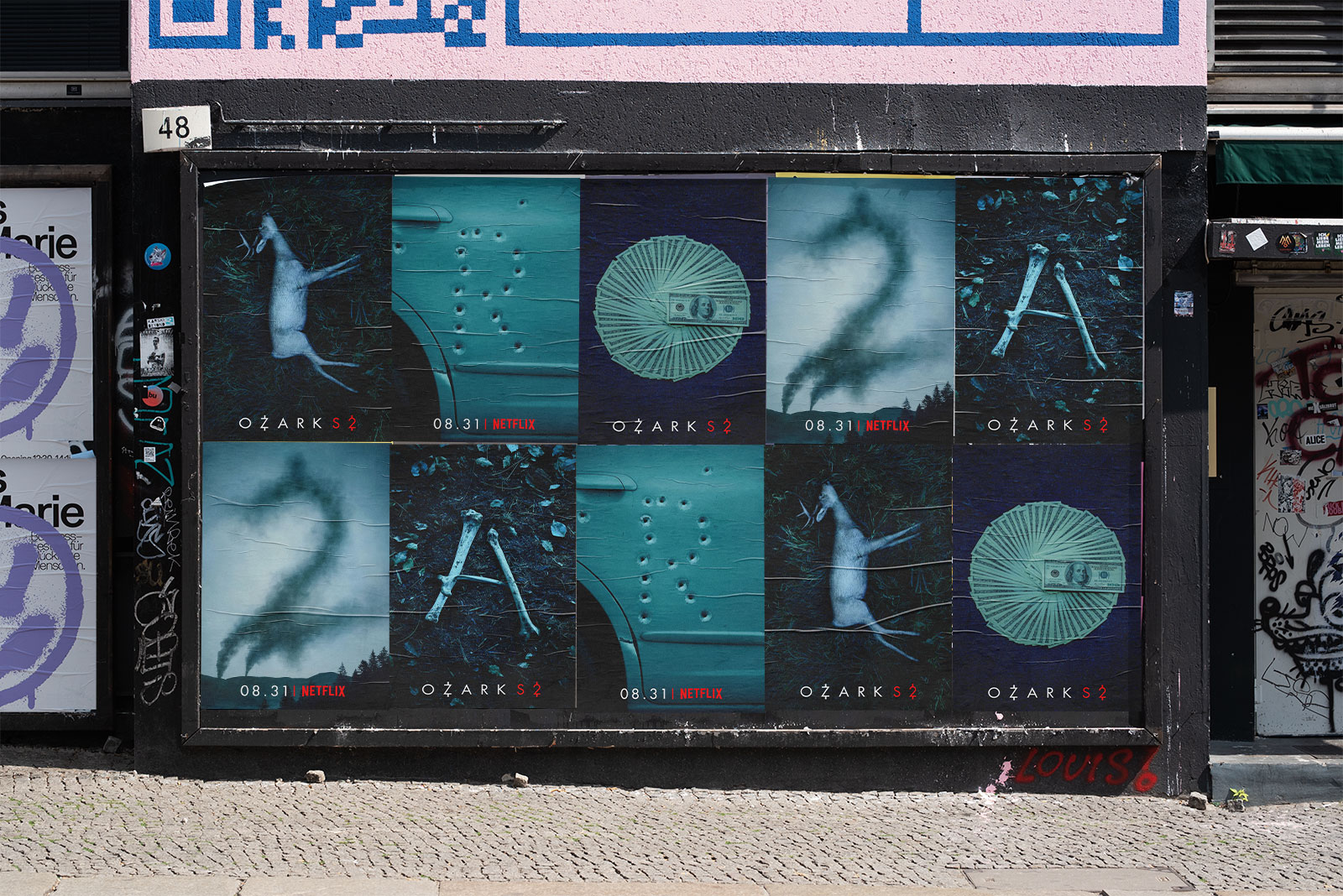Wheatpasting Austin - street poster campaign for Netflix Ozark