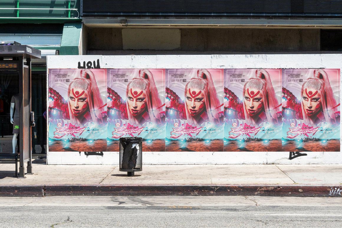 Wheatpasting Austin - wild posting street takeover for Lady Gaga ArtPop