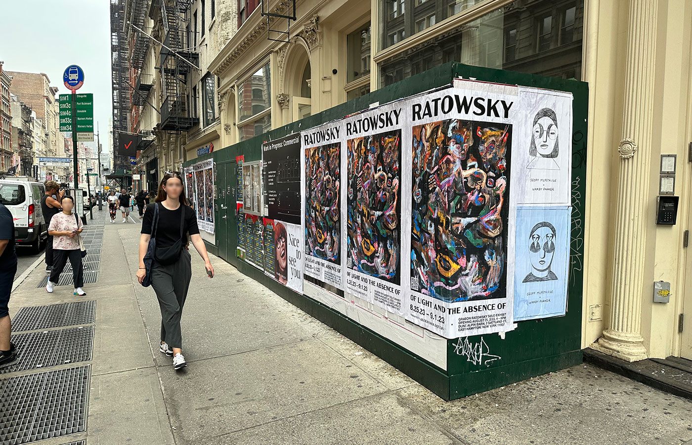 Wild posting Austin - street poster campaign for Grason Ratowsky exhibition